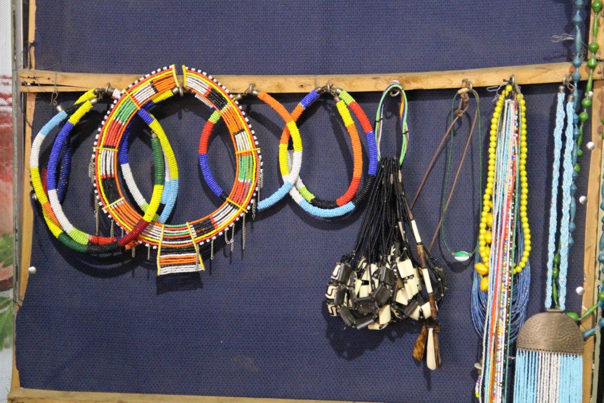 Handcrafted Kenyan beadwork at a Nairobi market